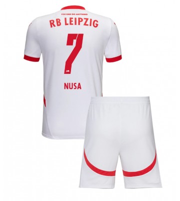 RB Leipzig Antonio Nusa #7 Primera Equipación Niños 2024-25 Manga Corta (+ Pantalones cortos)